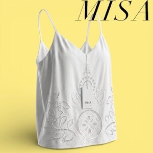 NWT Misa Los Angeles Marcela White Eyelet Top Size Small